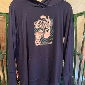 Navy Coffee Graphic Hoodie- LuLaRoe